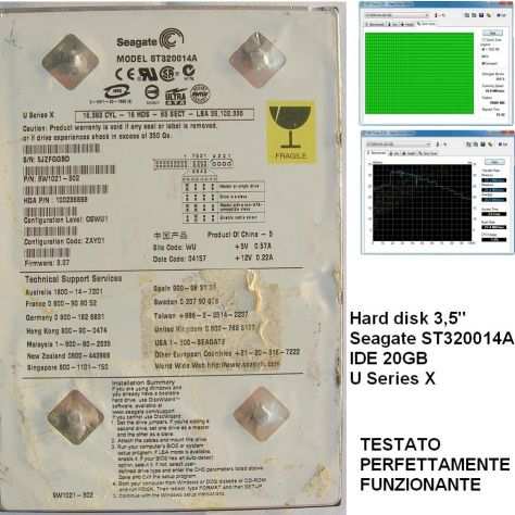 Hard disk 3,5 Seagate ST320014A IDE 20GB U Series X TESTATO PERFETT