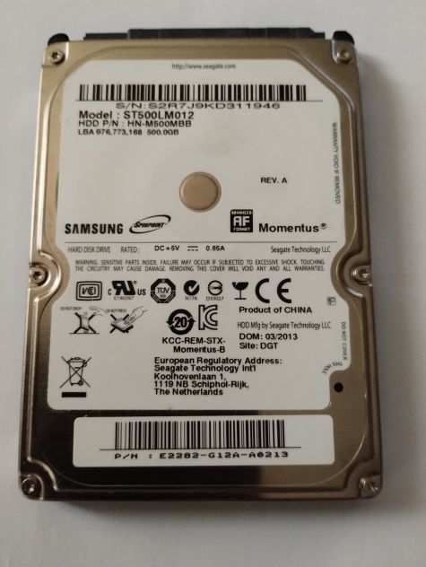 Hard disk Samsung 500 GB, sata, 2,5quot per notebook