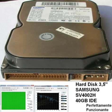 Hard Disk SAMSUNG SV4002H 40GB IDE 3,5 TESTATO Funzionante