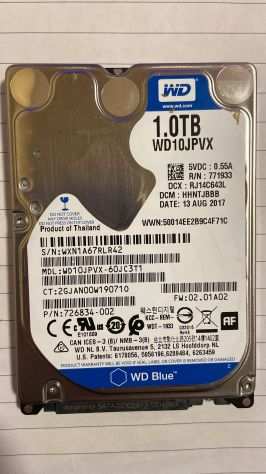 HARD DISK SATA 2.5quot 1 TB WD BLUE WD10JPVX usato (ns. rif. 080223001).