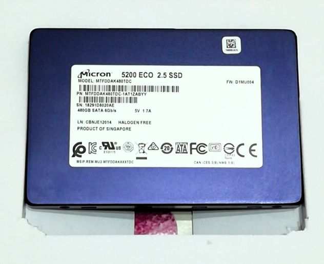 Hard Disk SSD Interno- Micron 5200 ECO- 220 GB-