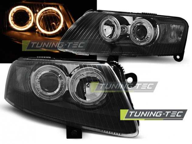 HEADLIGHTS ANGEL EYES BLACK fits AUDI A6 C6 04.04-08