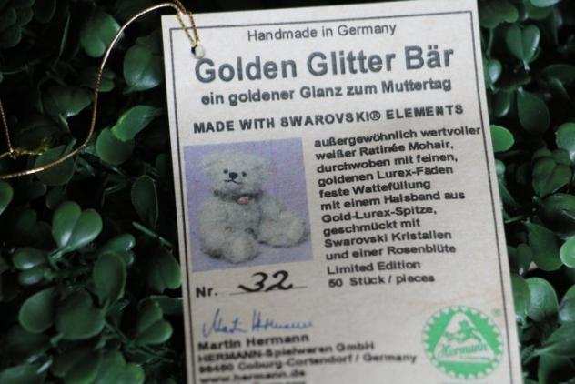 Hermann Golden Glitter Teddybeer (moederdags beer) - Orsacchiotto - 2010-2020 - Germania