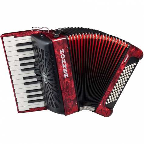 Hohner Bravo II 60 Silent Key Accordion, Red