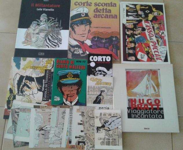 Hugo Pratt - 8x Curiosita e gadget su Corto Maltese2x set completi di cartoline 1 x diario 1976  5 x volumi - Brossura - Prima edizione