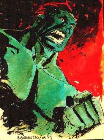 Hulk 1 - Original Artwork by Giancarlo Caracuzzo - Pagina sciolta - Copia unica - (2009)