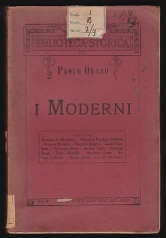 I MODERNI di Paolo Orano - Biblioteca storica n.3