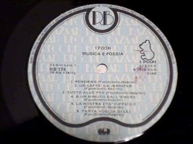 I POOH - Musica E Poesia - LP  33 giri 1978 Record Bazaar Italy