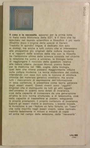 Il caso e la necessitarsquo di Jacques Monod 1degEd. Mondadori 1974 ottimo