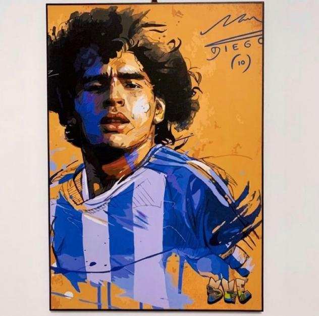 Il debutto del D10S con la nazionale Argentin - Maradona il dio bambino - 2023 - Artwork, Stampa su legno