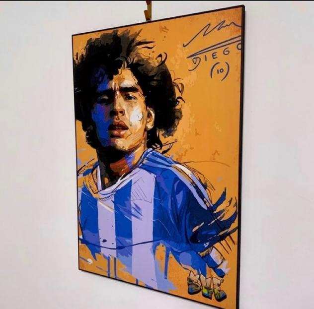 Il debutto del D10S con la nazionale Argentin - Maradona il dio bambino - 2023 - Artwork, Stampa su legno