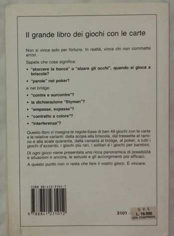 Il grande libro dei giochi con le carte di Benito Carobene Ed.De Vecchi, 1994