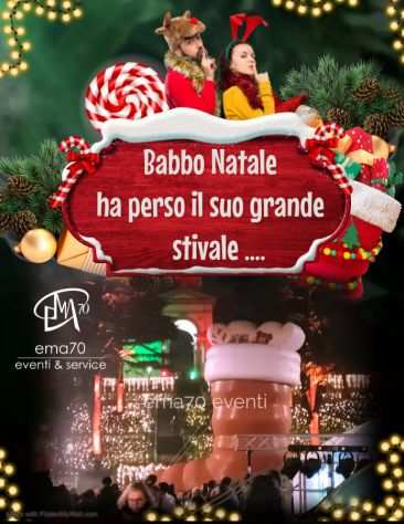 IL GRANDE STIVALE DI BABBO NATALE H. 10 MT ALLESTIMENTI SCENOGRAFICI POSTAZIONE