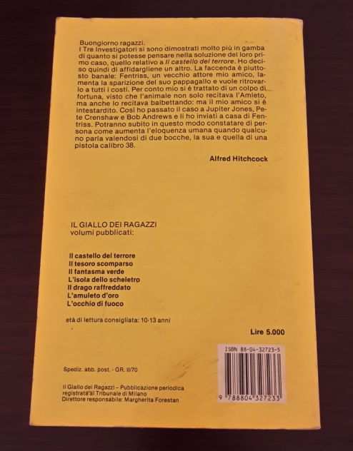 IL PAPPAGALLO BALBUZIENTE di Alfred Hitchcock, Mondadori 1989.