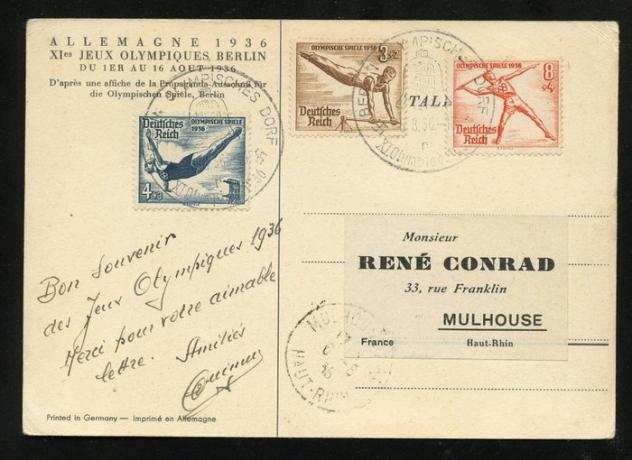 Impero tedesco 1936 - Diverse lettere e cartoline riguardanti le Olimpiadi