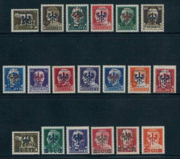 Impero tedesco - occupazione di Lubiana (1944-1945) - Francobolli dItalia sovrastampati, serie completa n. 119