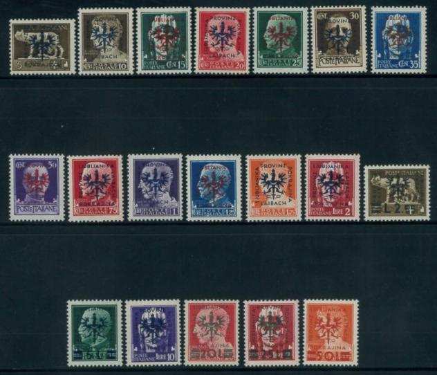 Impero tedesco - occupazione di Lubiana (1944-1945) - Francobolli dItalia sovrastampati, serie completa n. 119