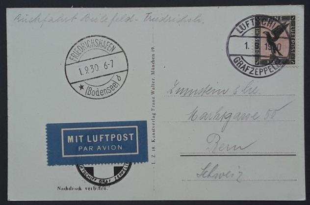 Impero tedesco - Zeppelin Document Landungsfahrt nach Bielefeld 1930