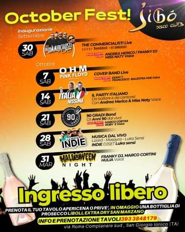 Inaugurazione Jibograve Disco Club  San Giorgio  Live Music  Apericena  Disco Par