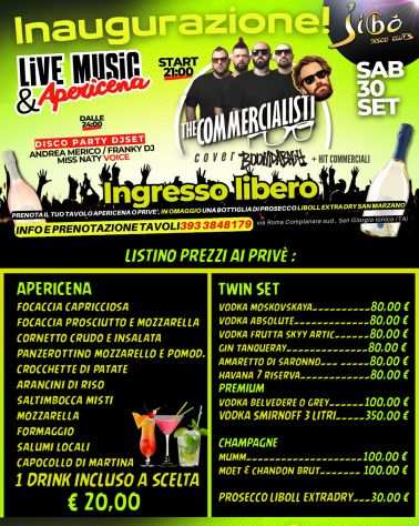 Inaugurazione Jibograve Disco Club  San Giorgio  Live Music  Apericena  Disco Par