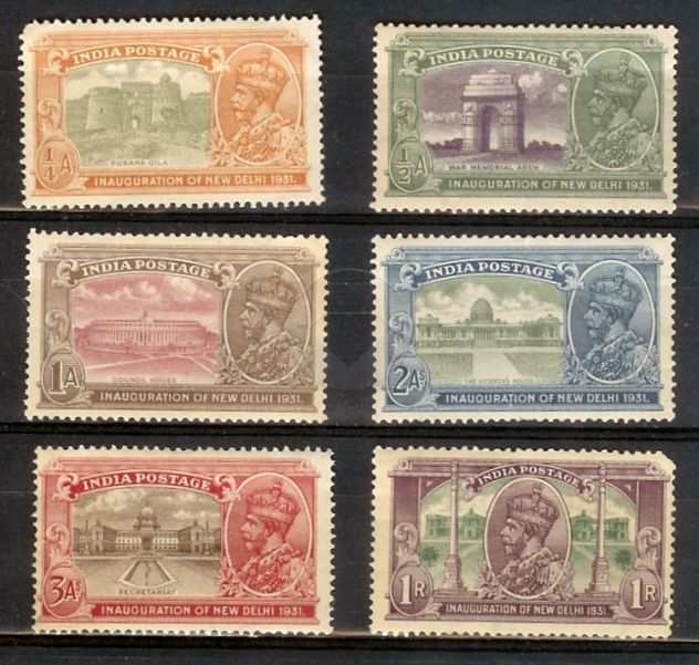INDIA 1931 Inaugurazione di Nuova Delhi francobolli