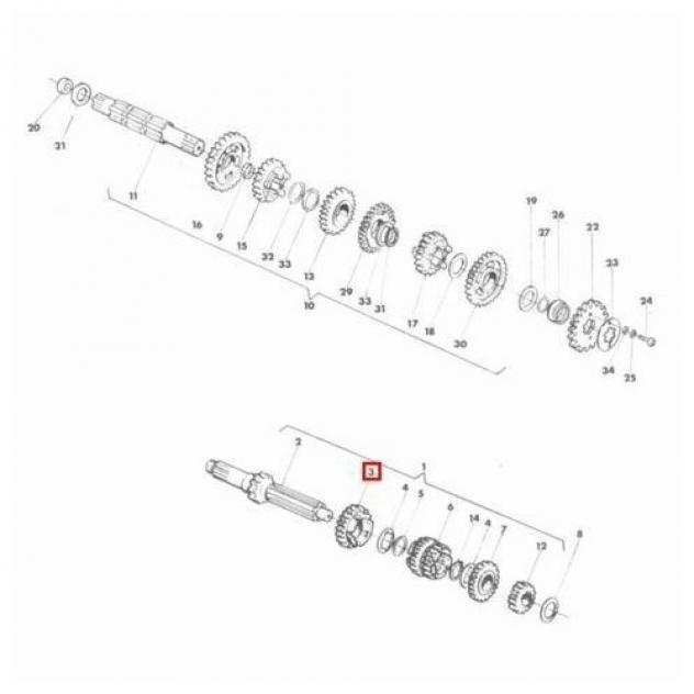 Ingranaggio 6 marcia A. P. Cagiva Elefant 125 - 33577