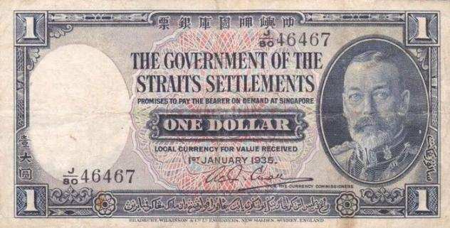 Insediamenti dello Stretto. - 1 Dollar 1935 - Pick 16b