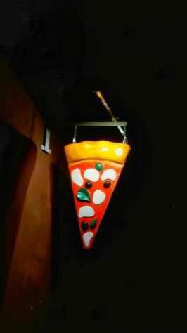 Insegna 3D spicchio di pizza a bandiera in vetroresina luminosa a FIRENZE