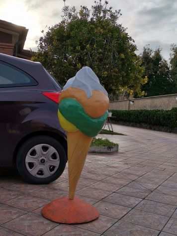 Insegna per gelateria in vetroresina, gelato 3D, tridimensionale, insegna a vela