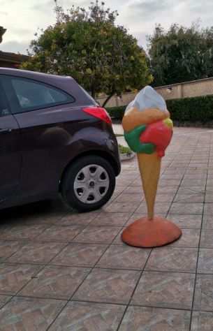 Insegna per gelateria in vetroresina, gelato 3D, tridimensionale, insegna a vela