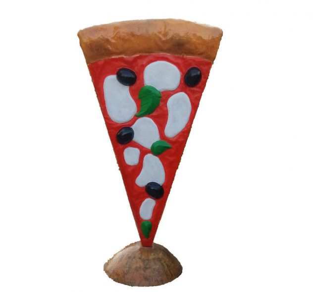 Insegna pizza spicchio di pizza a totem in vetroresina a GENOVA