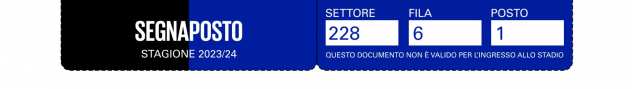 Inter Lecce 23.12 secondo anello rosso centrale settore 228 Fila 6 Posto 1