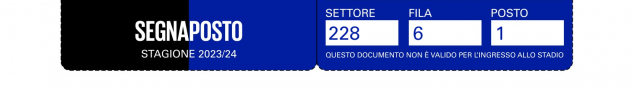 Inter Sassuolo 27.09 secondo anello rosso centrale settore 228 Fila 6 Posto 1