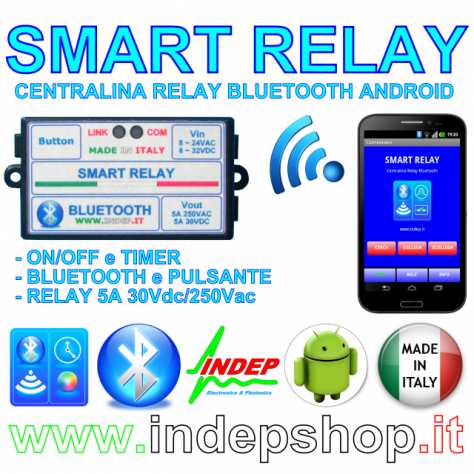 Interruttore wireless radio bluetooth per smartphone o tablet