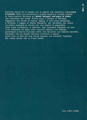 INTRODUZIONE A KAFKA a cura di Ervino Pocar, Il Saggiatore 1974, 1a edizione.