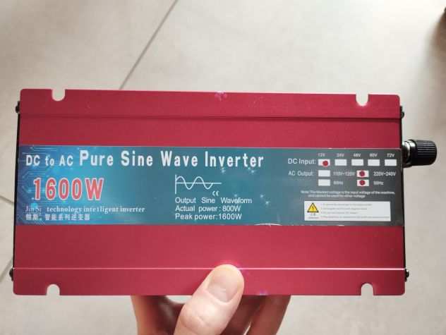 Inverter 12V 220V 1600W Onda Pura