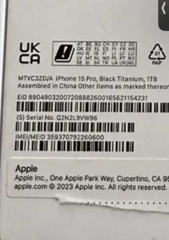 iPhone 15 1 Tb color titanio