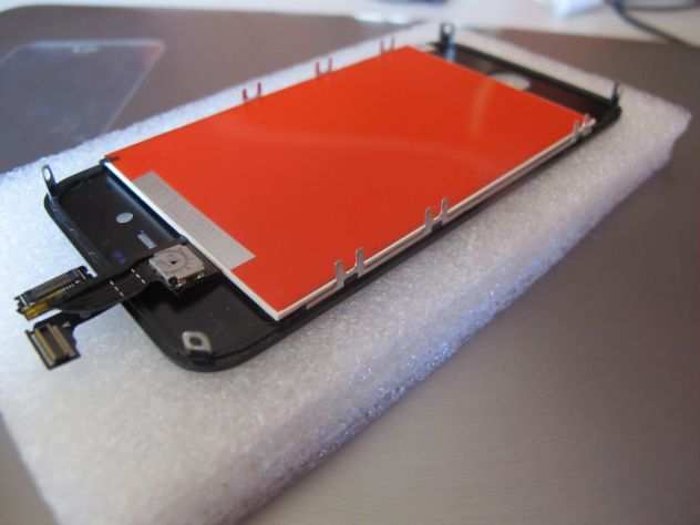 Iphone 44s LCD display retina touck screen vetro frame nero  vetro Glass