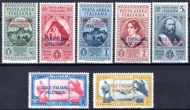 Isole italiane dellrsquoEgeo - questioni generali 1932 - quotGaribaldiquot la serie nuova con gomma originaleintegra - ottimabuona centratura - ottima qualitagrave