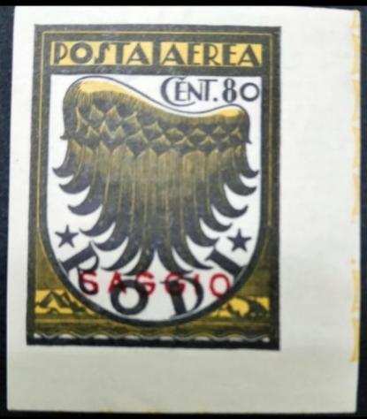 Isole italiane dellrsquoEgeo - Rodi 19341934 - Prova di Posta Aerea da 80 cent. stampato in nero ed ocra Colore poi adottato per il 50 cent