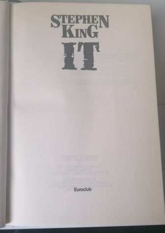 IT, STEPHEN KING, Prima edizione 1988.