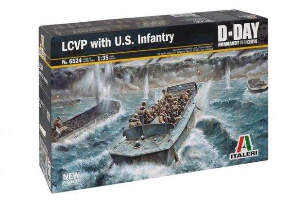 Italeri - D-Day 1944  1 kit nuovosigillato scala 135 con 1 veicolo anfibio di 31,4 cm.  28 figurini - 6524 - Confezione Speciale 70deg anniversario