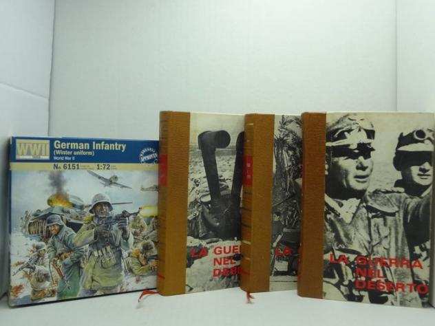 Italeri - WW2 - n. 6151 - Deutsches Afrikakorps Lotto 5 pezzi 3 libri con 741 pagine e 55 illustrazioni  1 scatola soldatini Italeri  1 foto DAK -
