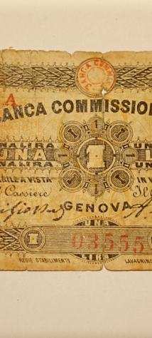 Italia. 1 Lira Banca Commissionaria Genova - Gav. Boa. 06.0592.3