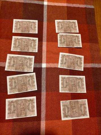 Italia - 10 x 1 Lira 1939 quotImperoquot - consecutive - Gigante BS 4 Pick 26