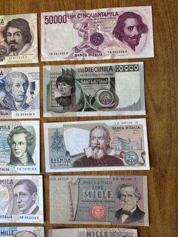 Italia. 11 banconote Lire - anni vari