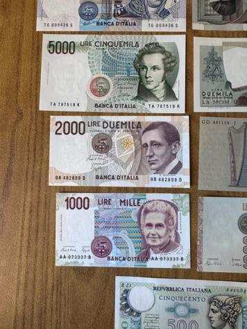 Italia. 11 banconote Lire - anni vari