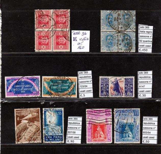 Italia 1850 - Collezione Antichi stati e regno repubblica timbrati francobolli tutti diversi - sassone