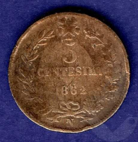 ITALIA 1862 Monete 5 Centesimi - MB