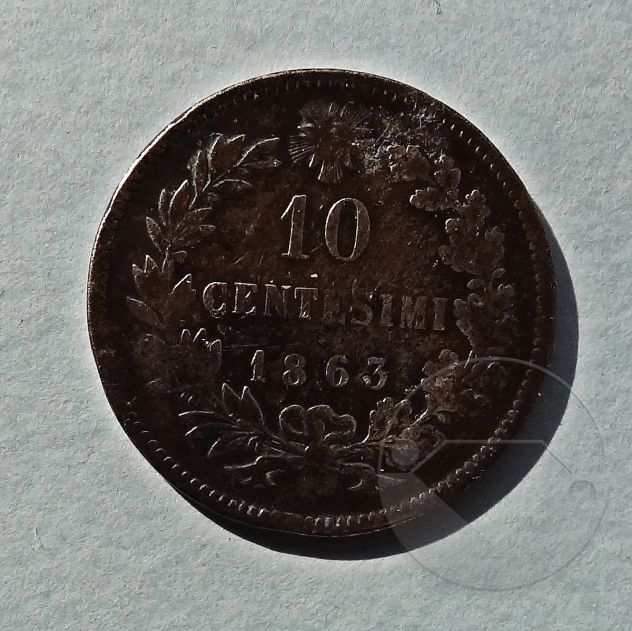 ITALIA 1863 Monete 10 Centesimi - B e BB